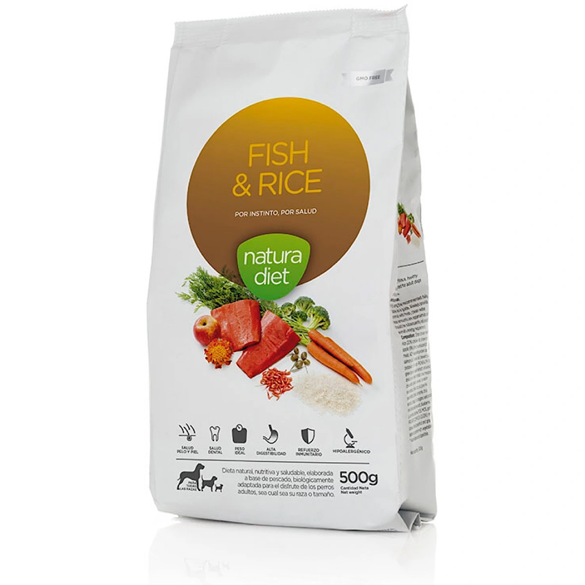 Natura Diet Fisk og Ris hundefoder 500 g - Skånsomt og naturligt